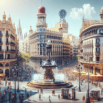 shopping street in barcelona spain